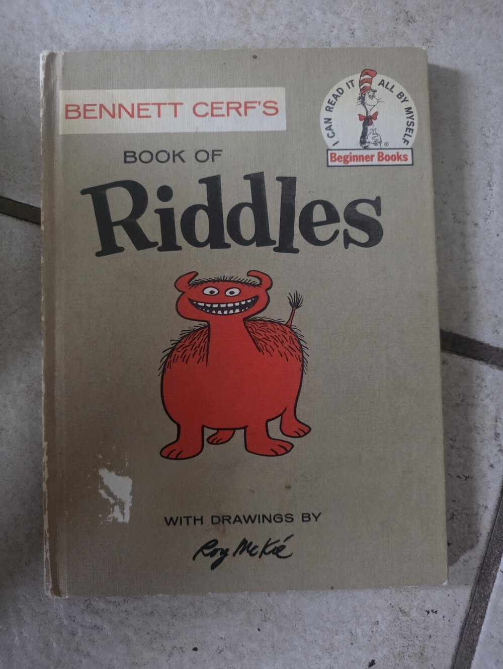 Bennett Cerf's Book of Riddles — Beige Cover with Red Monster